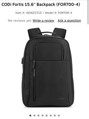 CODi Fortis Black 15.6" Laptop Backpack